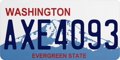 WA license plate AXE4093