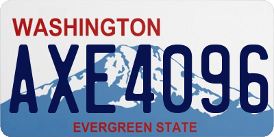 WA license plate AXE4096