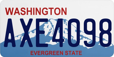 WA license plate AXE4098