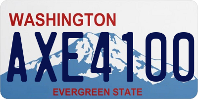 WA license plate AXE4100