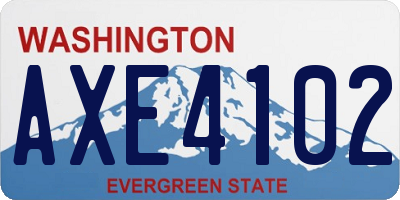 WA license plate AXE4102