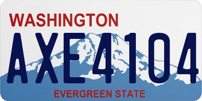 WA license plate AXE4104