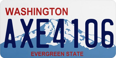 WA license plate AXE4106