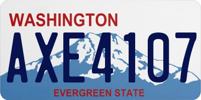 WA license plate AXE4107