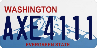 WA license plate AXE4111