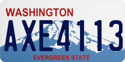 WA license plate AXE4113