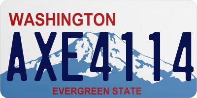 WA license plate AXE4114