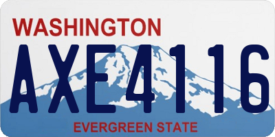 WA license plate AXE4116