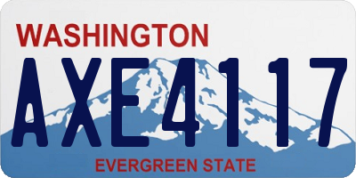 WA license plate AXE4117