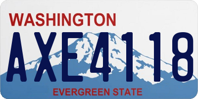 WA license plate AXE4118