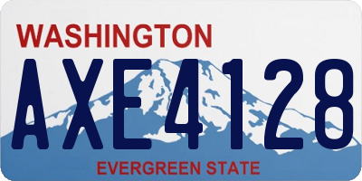 WA license plate AXE4128