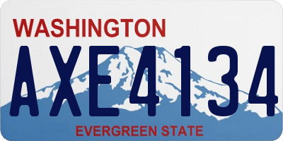 WA license plate AXE4134