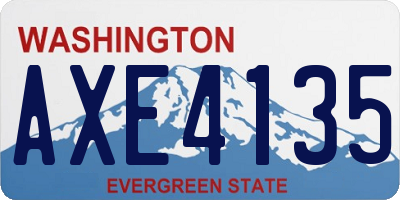 WA license plate AXE4135