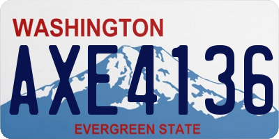 WA license plate AXE4136