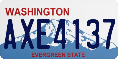 WA license plate AXE4137