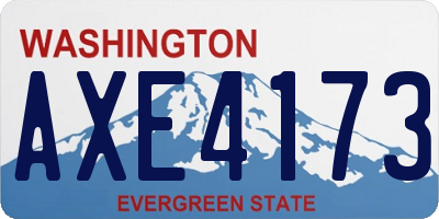WA license plate AXE4173