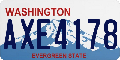 WA license plate AXE4178