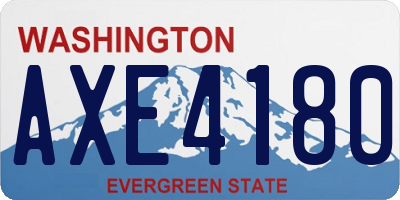 WA license plate AXE4180