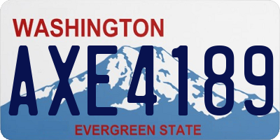 WA license plate AXE4189