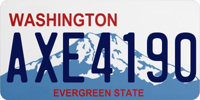 WA license plate AXE4190