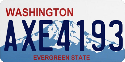 WA license plate AXE4193