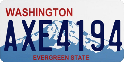 WA license plate AXE4194