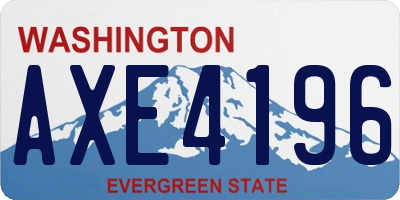 WA license plate AXE4196