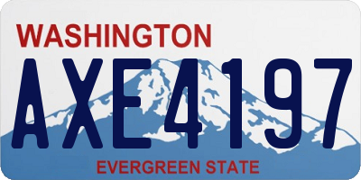WA license plate AXE4197