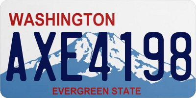 WA license plate AXE4198