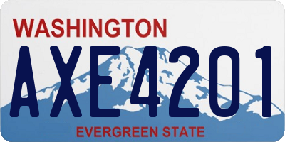 WA license plate AXE4201