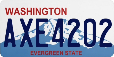 WA license plate AXE4202