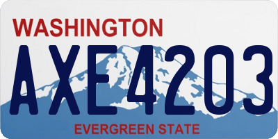 WA license plate AXE4203