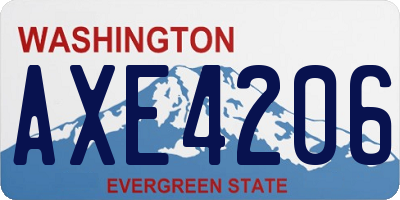 WA license plate AXE4206
