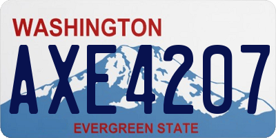 WA license plate AXE4207
