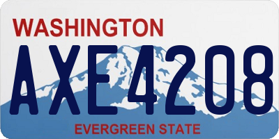 WA license plate AXE4208