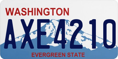 WA license plate AXE4210