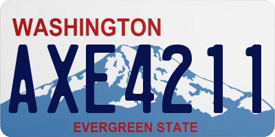 WA license plate AXE4211