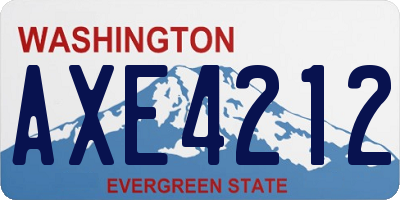 WA license plate AXE4212