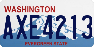 WA license plate AXE4213