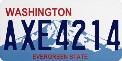 WA license plate AXE4214