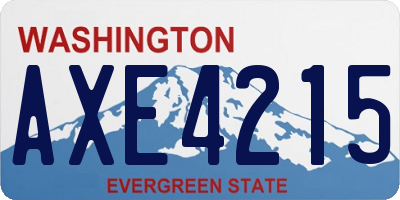WA license plate AXE4215