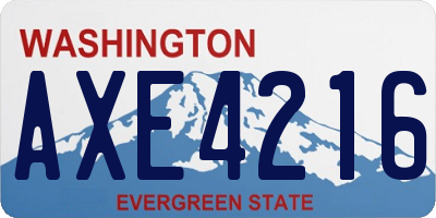 WA license plate AXE4216