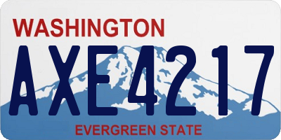 WA license plate AXE4217