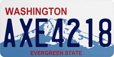 WA license plate AXE4218