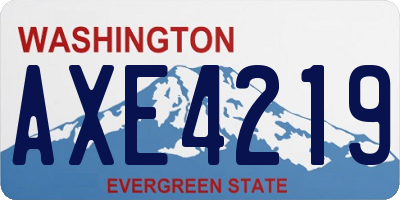 WA license plate AXE4219