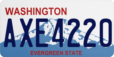 WA license plate AXE4220