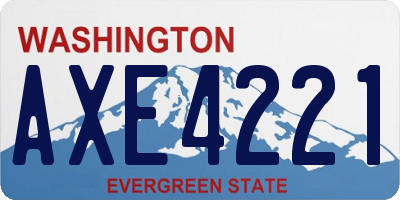 WA license plate AXE4221