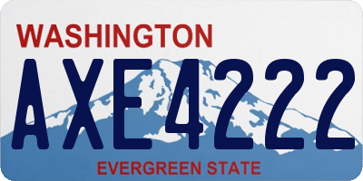 WA license plate AXE4222