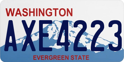 WA license plate AXE4223