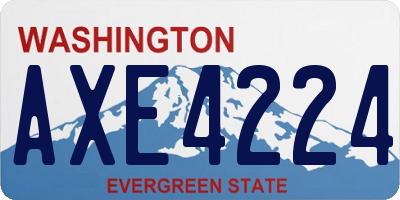 WA license plate AXE4224